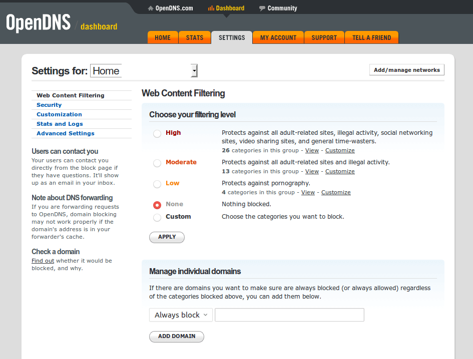 opendns-filtering