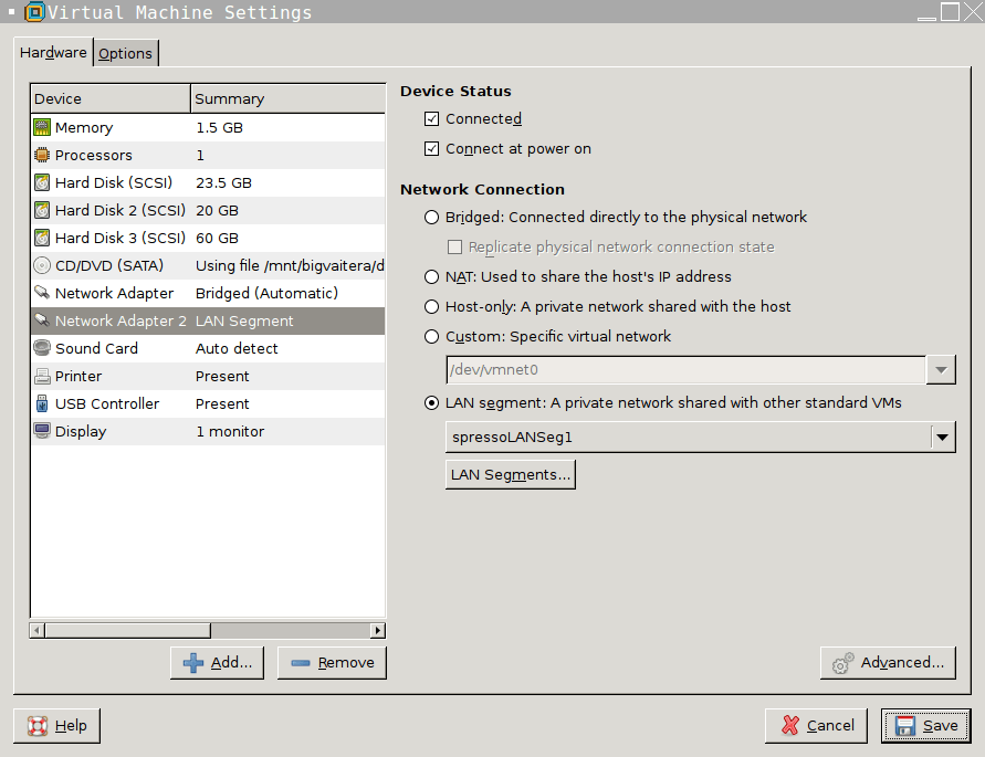 Details for the Spresso PXE P2V VM