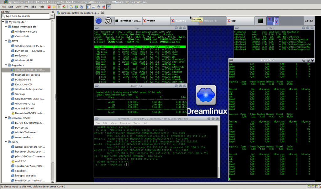 Restored PXE-server Spresso running in Vmware